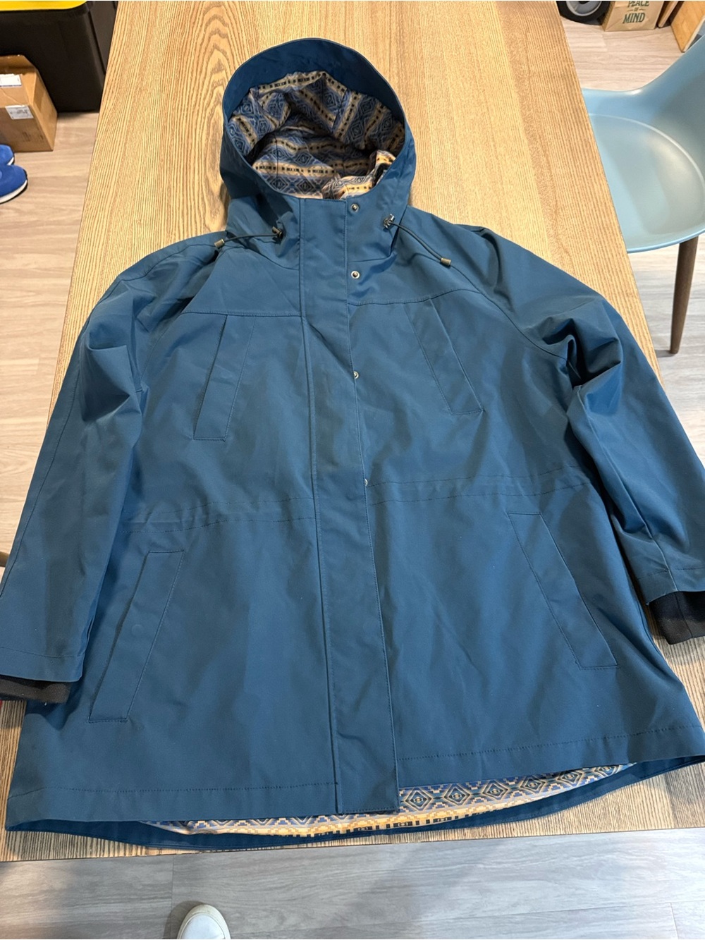 Pendleton Teal Blue Hooded Raincoat